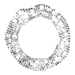 Wireframe object with dots 3d geometric element vector