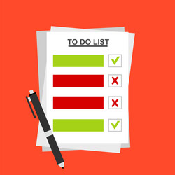 Checklist on to do list form with man signing vector