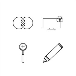 Design and studio simple linear icon setsimple vector