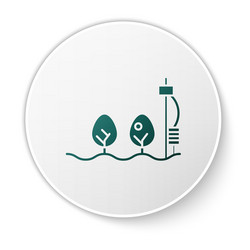 green standalone sensor and plant icon isolated vector image
