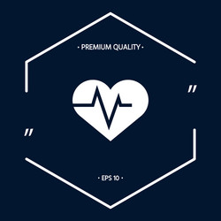 Heart with ecg wave - cardiogram symbol medical vector