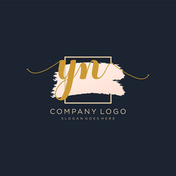 Initial yn handwriting logo with circle template Vector Image