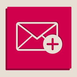 Mail sign with add mark vector