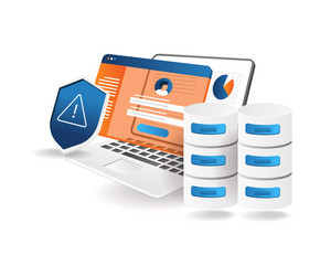 personal data account database security warning vector image