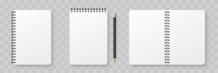 Realistic blank notebook notepad mock up vector