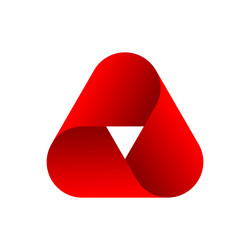 red gradient triangle loop icon on white vector image