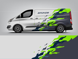 sport car decal wrap design graphic abstract Vector Image
