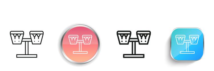bongo icon thin linear regular and button style vector image