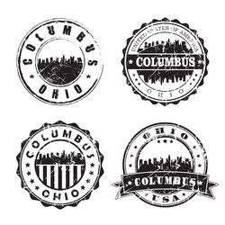 columbus ohio stamp skyline postmark silhouette Vector Image