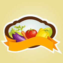 Border template with mixed vegetables Royalty Free Vector
