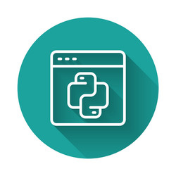 white line python programming language icon vector image