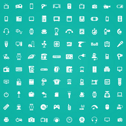 electronics 100 icons universal set for web and ui vector image