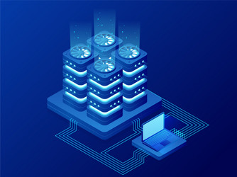 Isometric Database Network vector image
