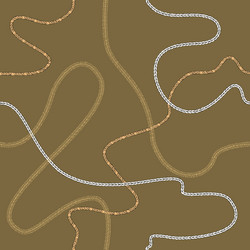 seamless pattern with continuous chains in gold vector image