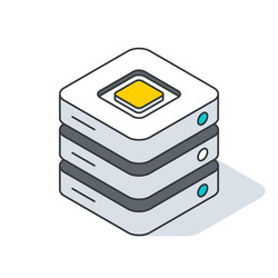 server rack or tower unit of data center vector image