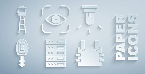 Set server data web hosting motion sensor car vector