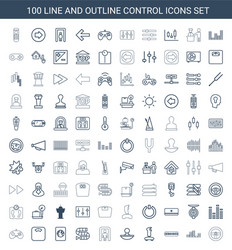 100 control icons vector