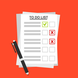 checklist on to do list form with man signing vector