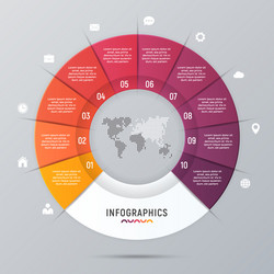 circle chart infographic template vector