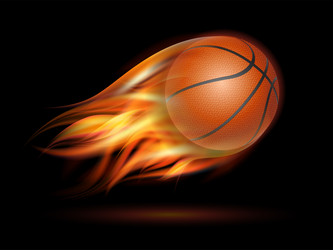 Flaming Basketball in Fire Vector Image