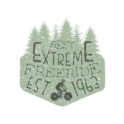 Retro Forest Freeride Label vector