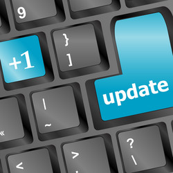 upgrade computer key on black keyboard vector image