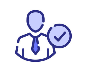 Check profile user single isolated icon with dash vector