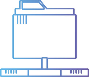 line technology data file folder server vector image