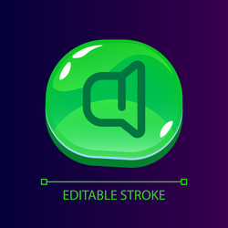 loudspeaker glossy ui button with linear icon vector image