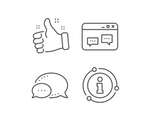Browser window line icon chat speech bubbles vector