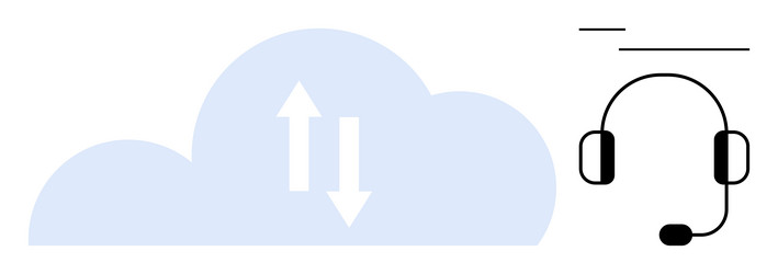 cloud computing and communication concept vector image
