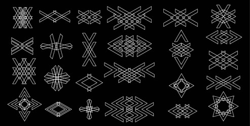 collection of abstract geometric line art patterns vector image