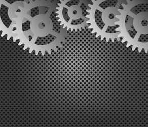metal background and gears vector image