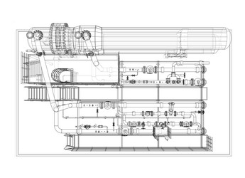 petroleum heater exchanger rendering of 3d vector image