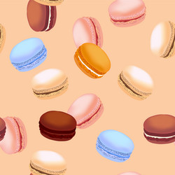 seamless pattern with colorful macaroon cookies vector image