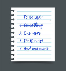 to do list on a notepad paper vector image