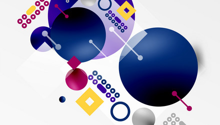 circles and elements geometric abstract background vector image