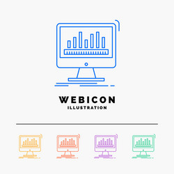 analytics processing dashboard data stats 5 color vector image