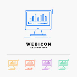 Analytics processing dashboard data stats 5 color vector