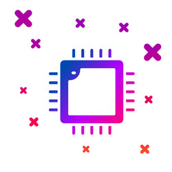 color computer processor with microcircuits cpu vector image