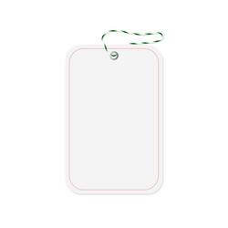 rectangular price tag with green string vector image