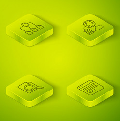 Set isometric line network cloud connection vector