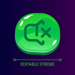 turn off signals glossy ui button with linear icon vector image