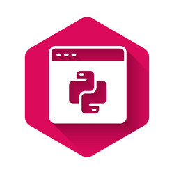 white python programming language icon isolated vector image