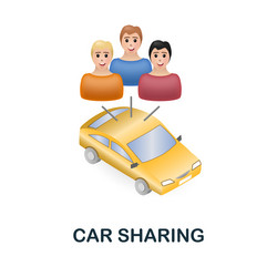 Car sharing icon 3d from smart city collection vector