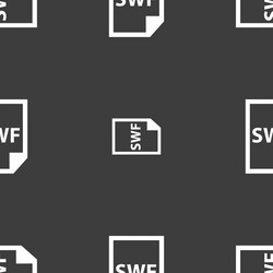 Swf file icon sign seamless pattern on a gray vector