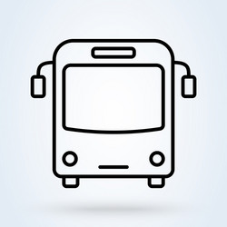 Front bus tour transport line icon classic style vector