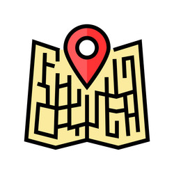 map pointer location color icon vector image