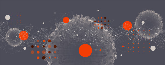 abstract sphere background with plexus effect 3d vector image