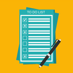 Checklist on to do list form with man signing vector